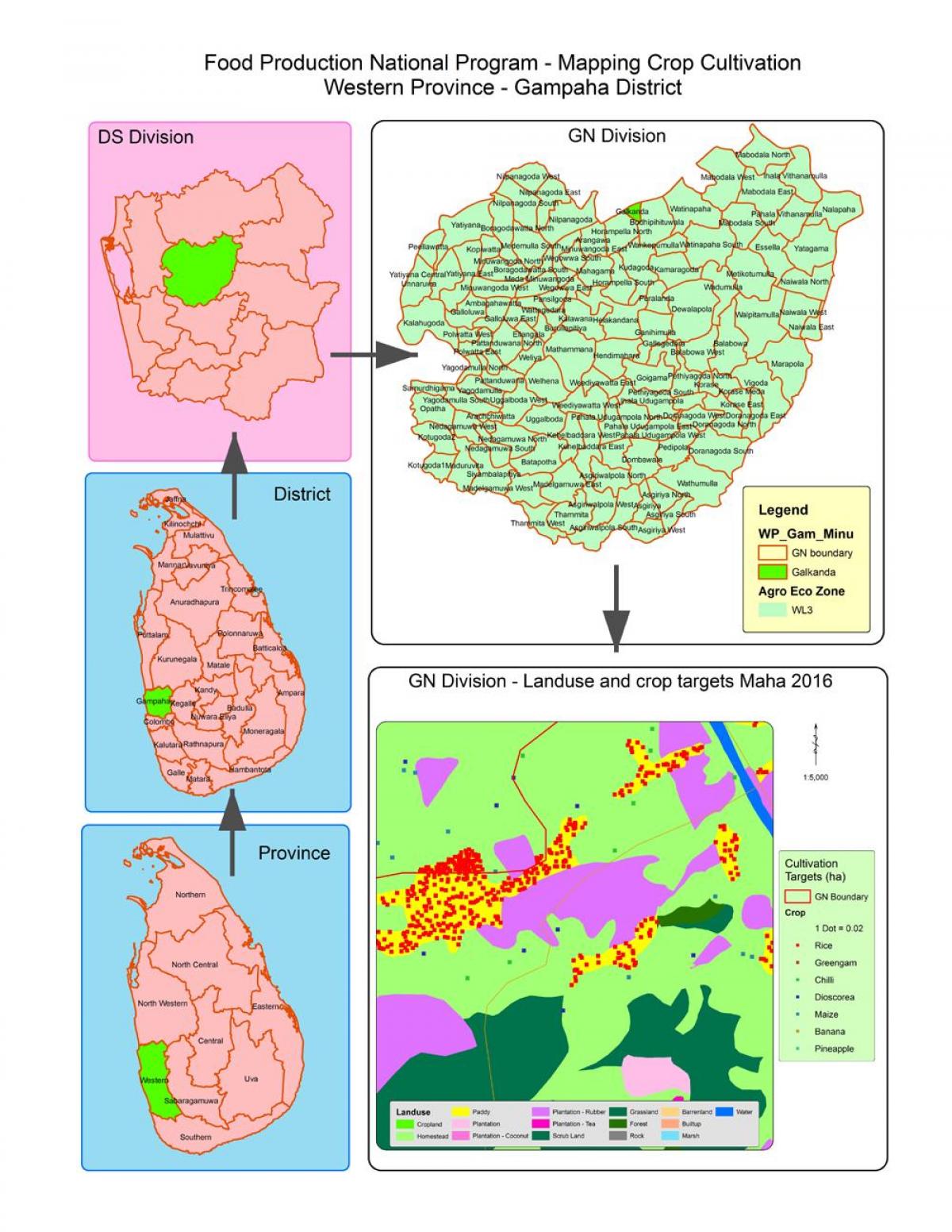 kort af ð deild kort Sri Lanka