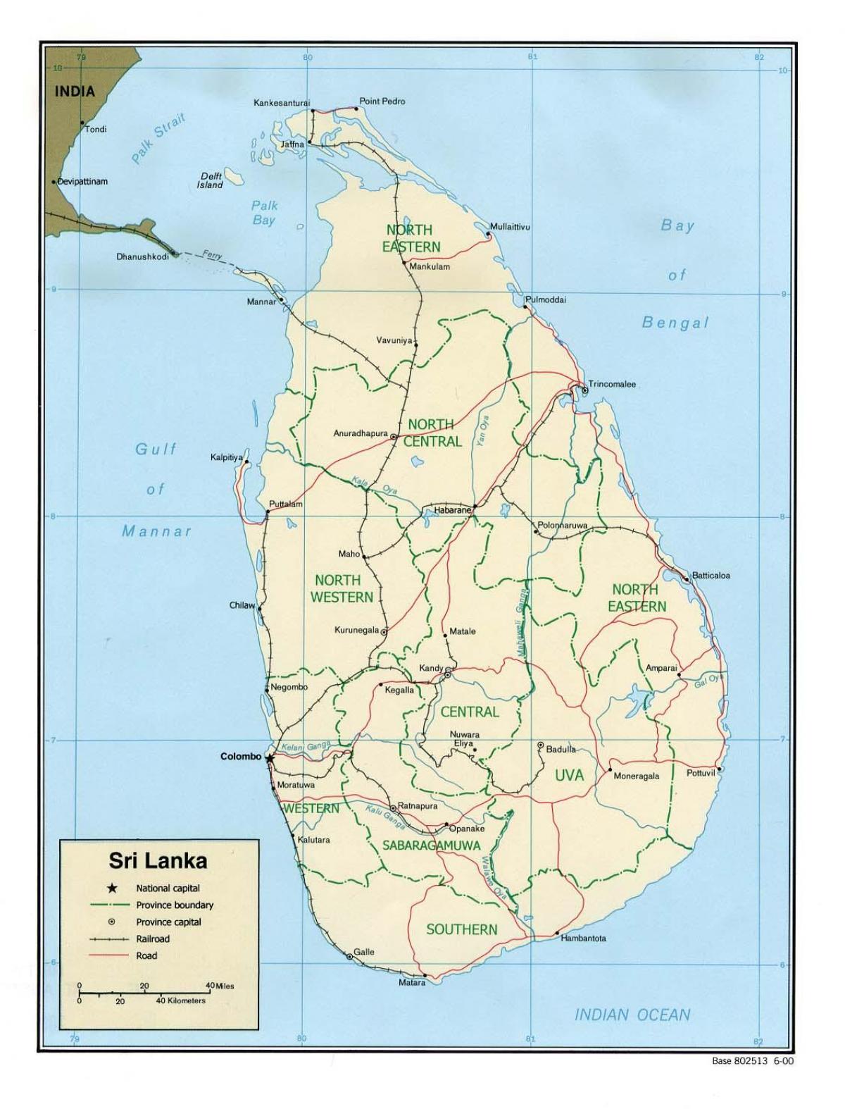 kort af heimsendi Sri Lanka