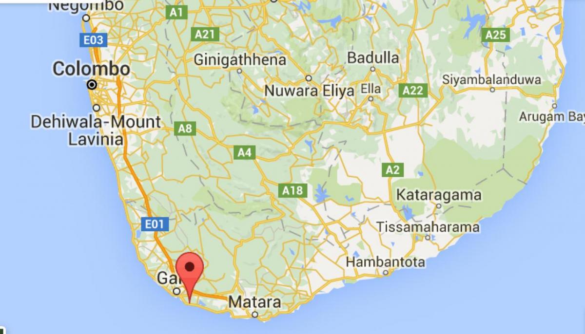  kort af suðvestur Sri Lanka