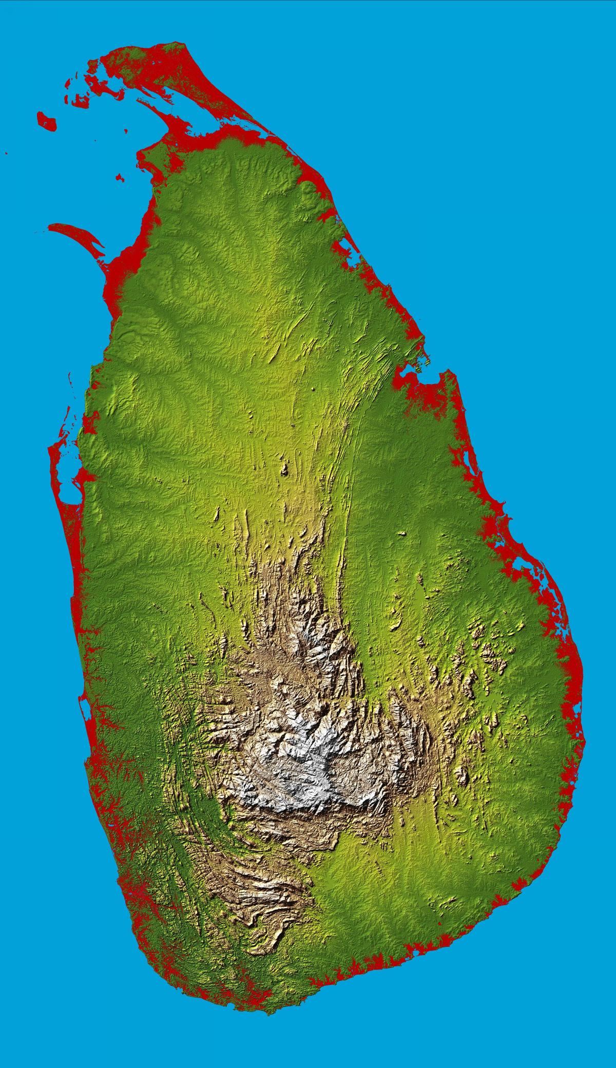 kort af Sri Lanka 3d