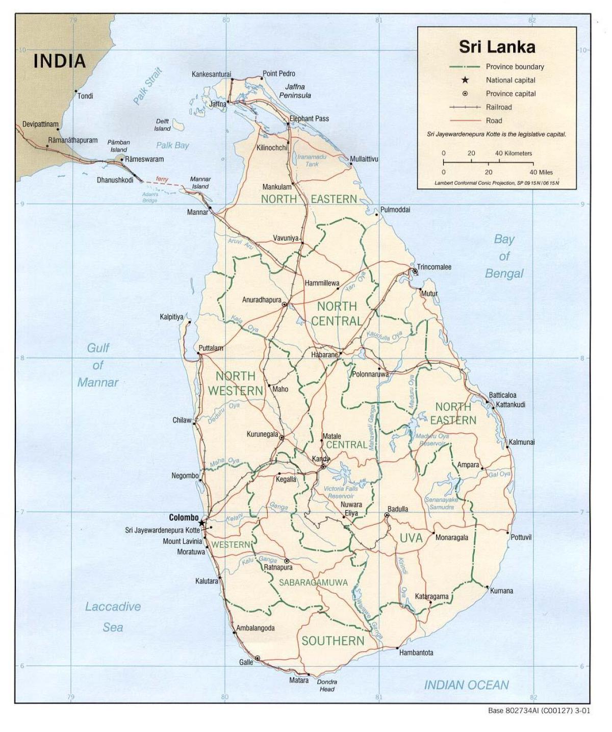 Sri Lanka strætó kort