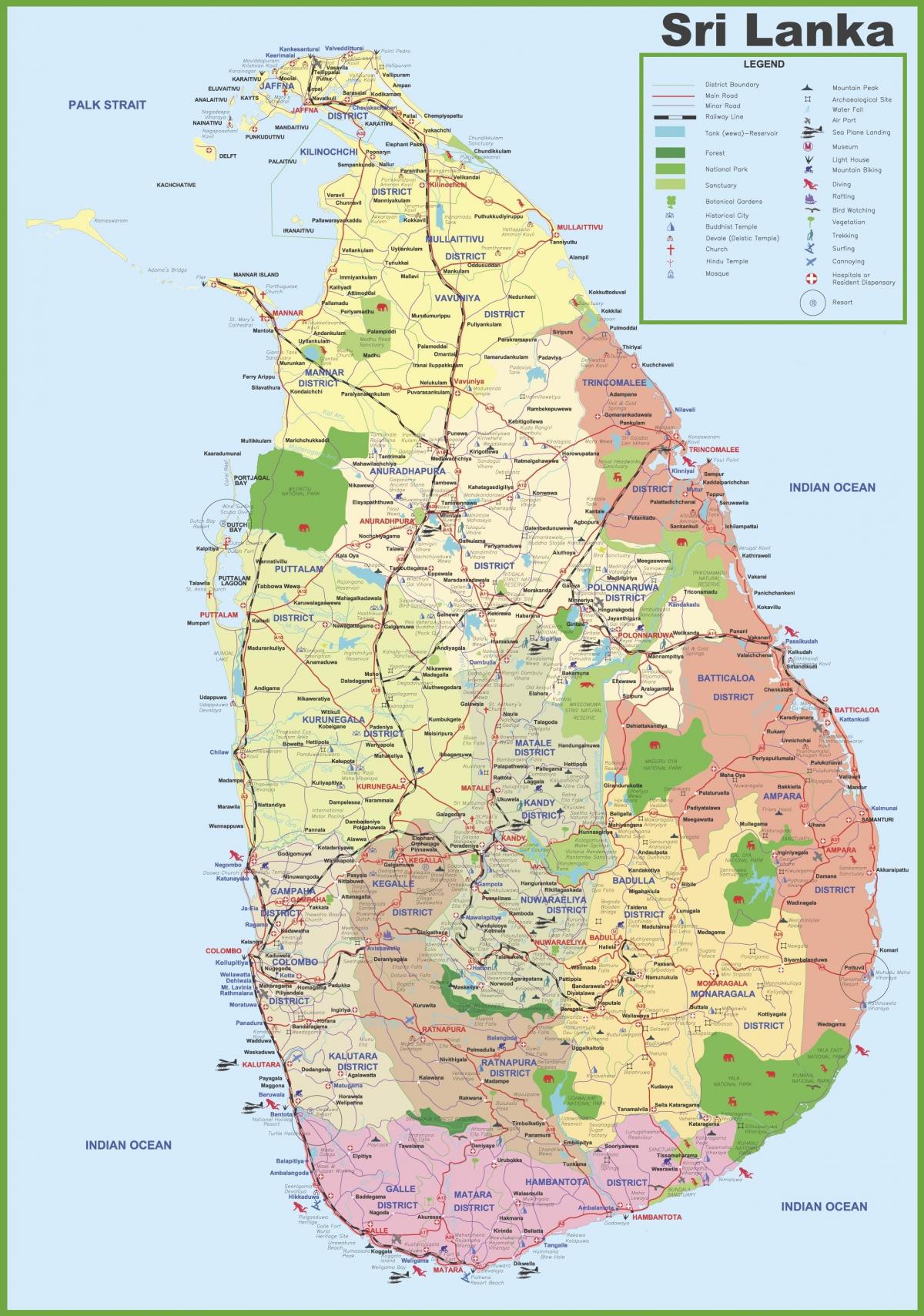 kort af Sri Lanka þorpinu