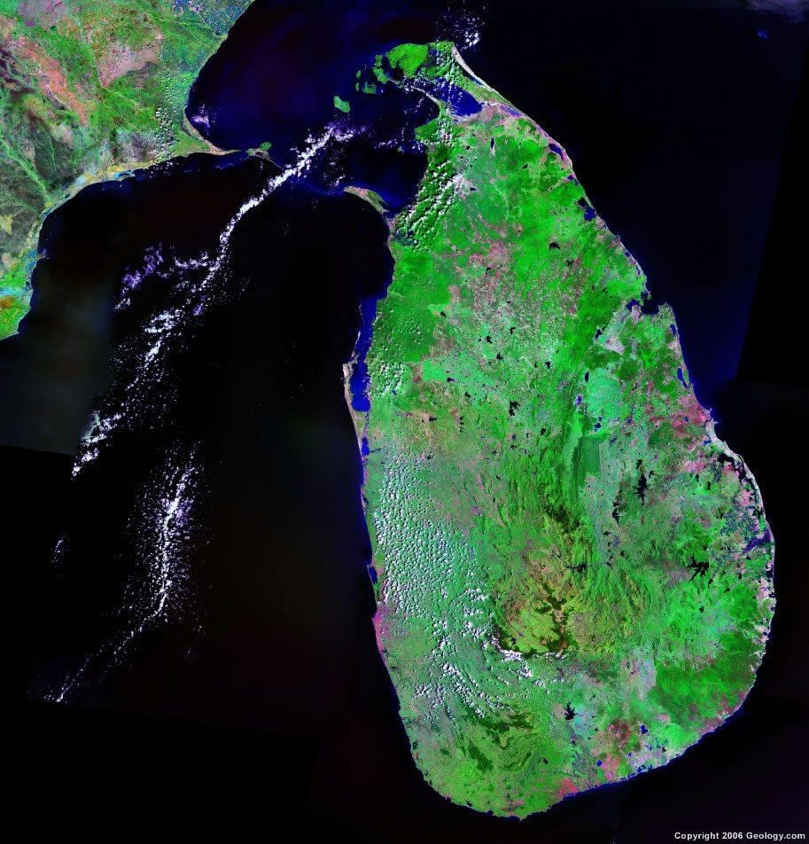 kort af jarðfræði kort af Sri Lanka