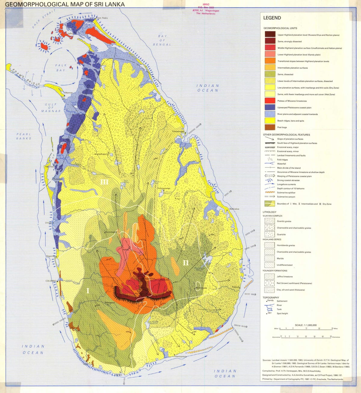 kort af jarðvegi kort af Sri Lanka