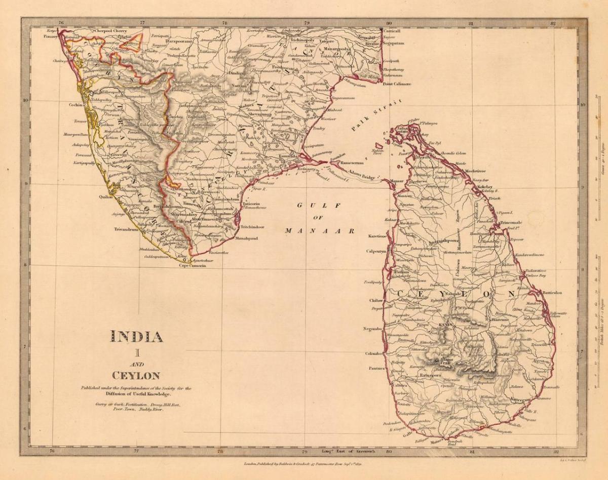 gamla Ceylon kort
