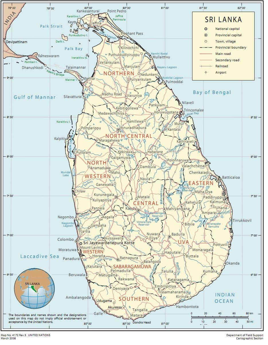 Sri Lanka rót kort