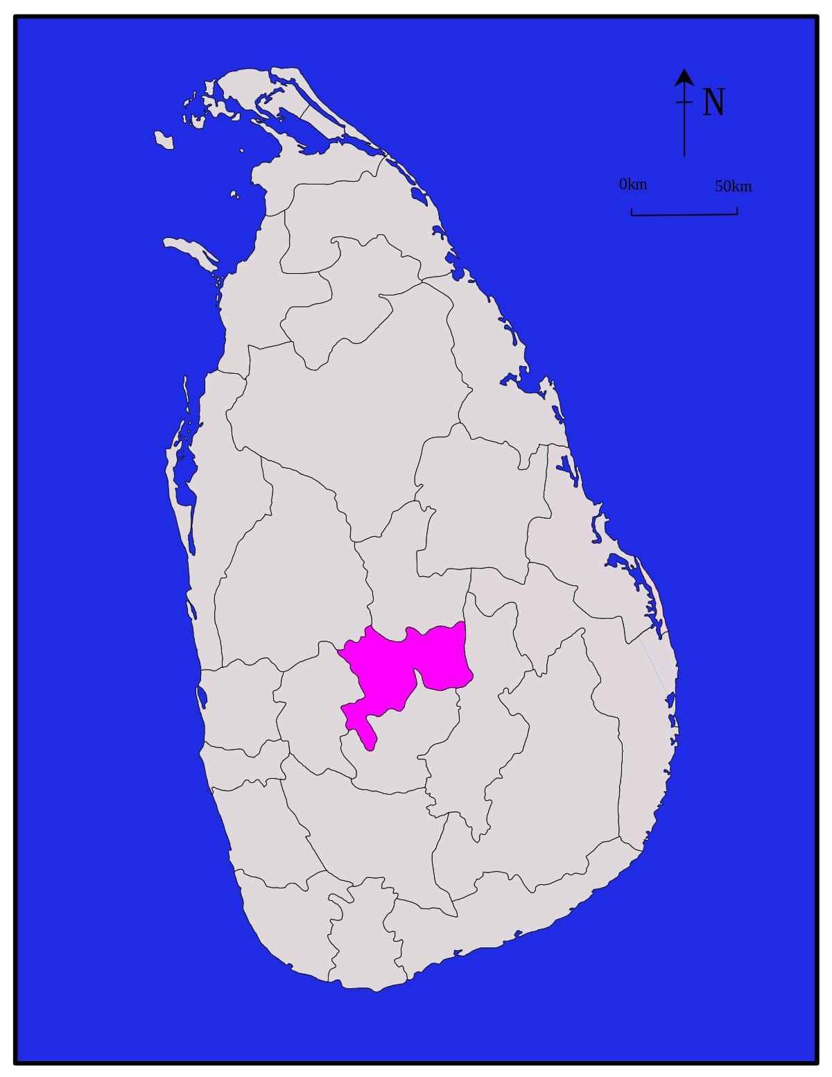 nótt í Sri Lanka kort