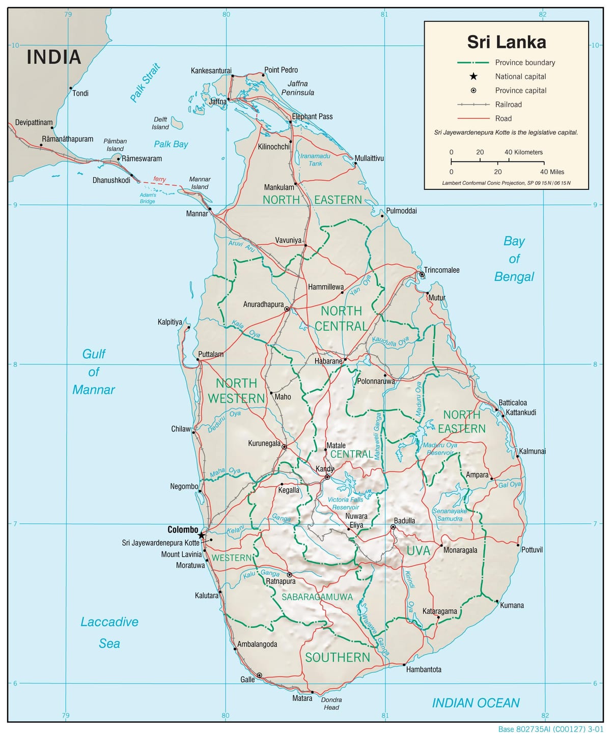 kort af siglingar kort Sri Lanka