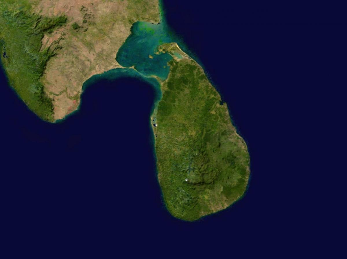 netinu gervitungl kort af Sri Lanka