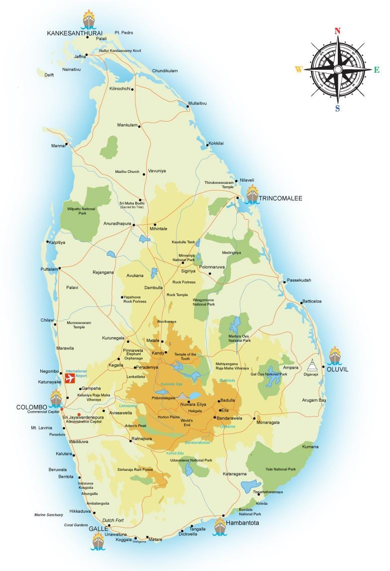 Sri Lanka stig áhuga kort