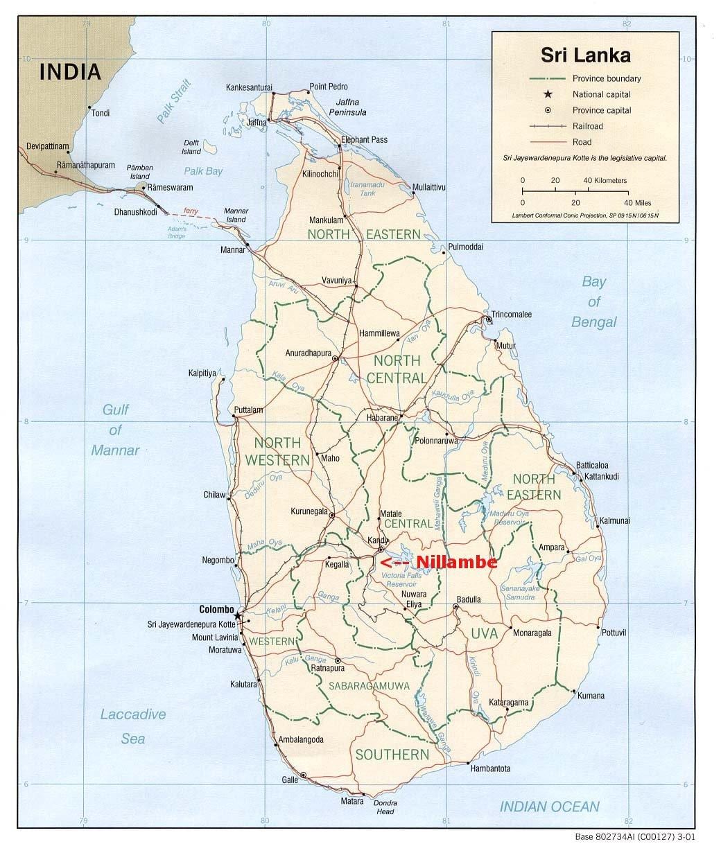 kort af Sri Lanka húsið