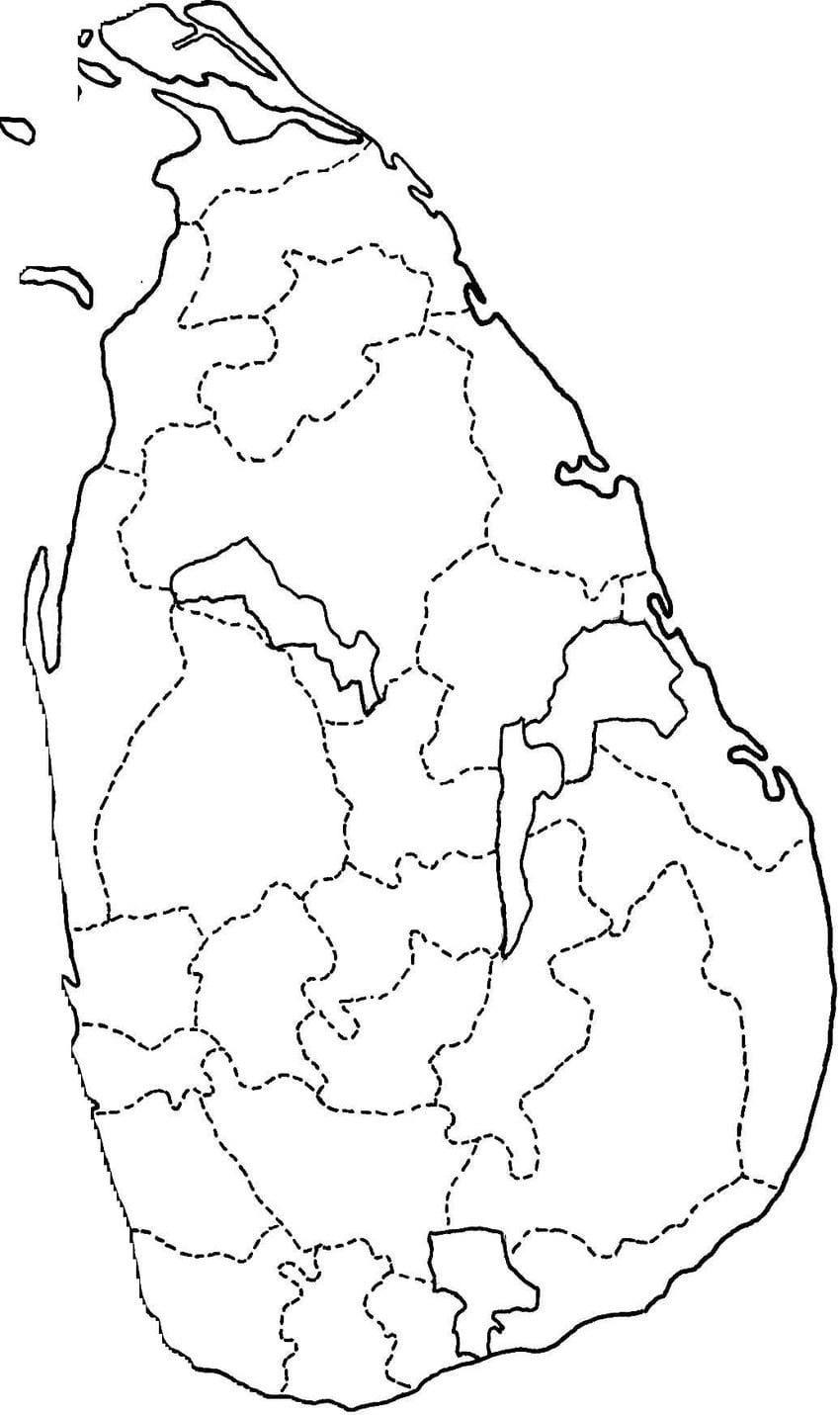 kort af Sri Lanka kort línu teikna