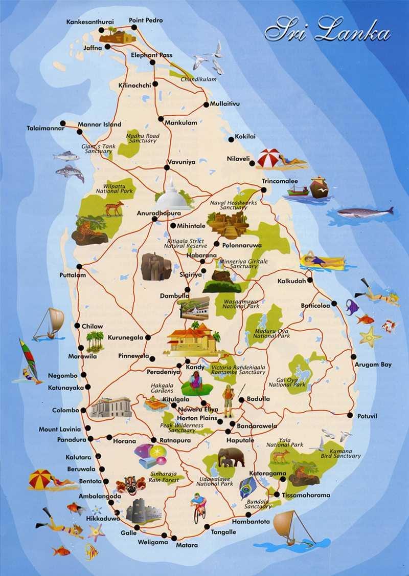 Sri Lanka island kort