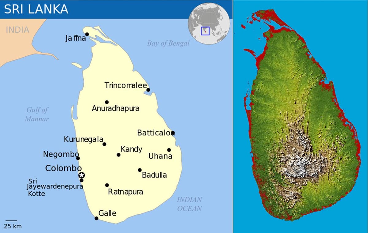 kort af Sri Lanka landslaginu