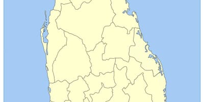 Kort af niður suður Sri Lanka