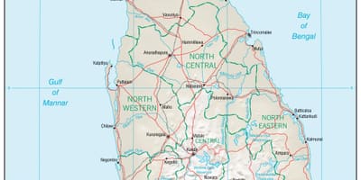 Kort af siglingar kort Sri Lanka
