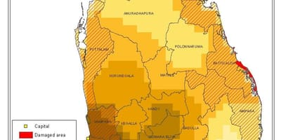 Kort af Sri Lanka íbúafjölda