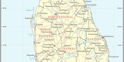 Kort af Sri Lanka bænum
