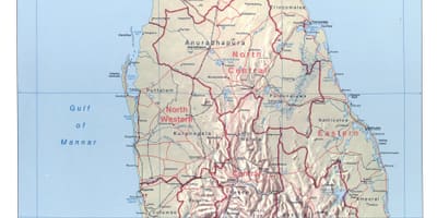 Kort af Sri Lanka við borgum