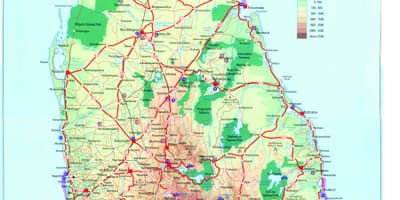 Kort af Sri Lanka flutninga
