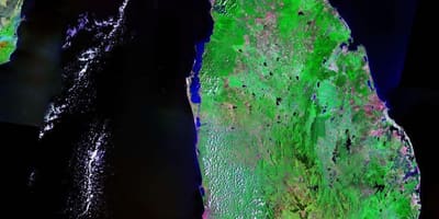Lifandi gervitungl kort af Sri Lanka