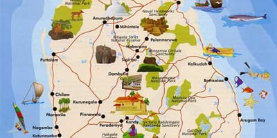 Sri Lanka island kort
