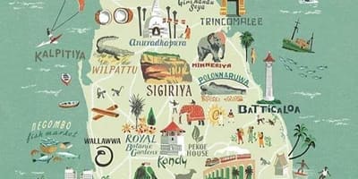 Kort af Sri Lanka kort veggspjald