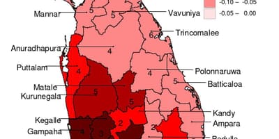 Kort af Sri Lanka malaríu