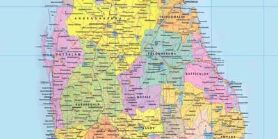 Kort af Sri Lanka vegakort íslenska