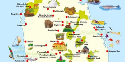 Kort staðnum Sri Lanka